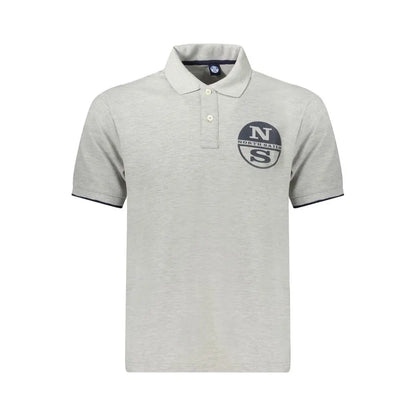 North Sails Gray Cotton Men Polo Shirt - Polo Shirts