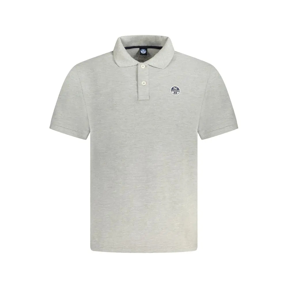 North Sails Gray Cotton Men Polo Shirt - Polo Shirts