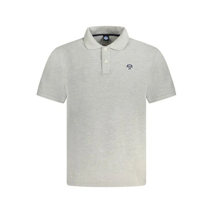North Sails Gray Cotton Men Polo Shirt - Polo Shirts