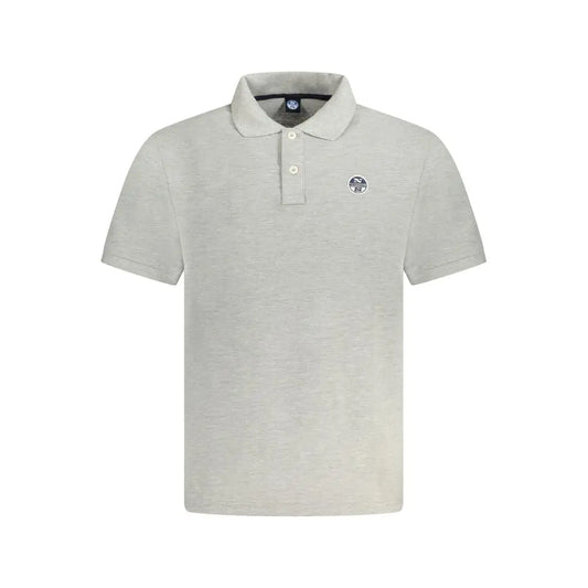 North Sails Gray Cotton Men Polo Shirt - Polo Shirts