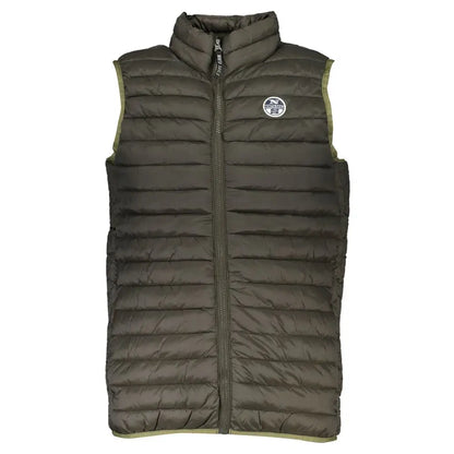 North sails green polyamide quilted puffer vest med lys grøn trim