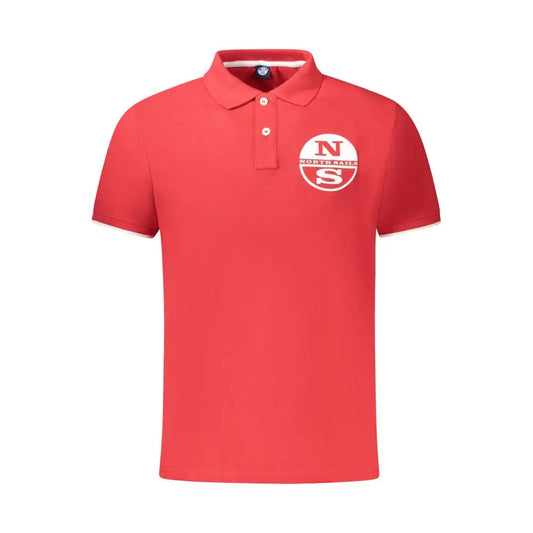 North Sails Red Cotton Men Polo Shirt - Polo Shirts