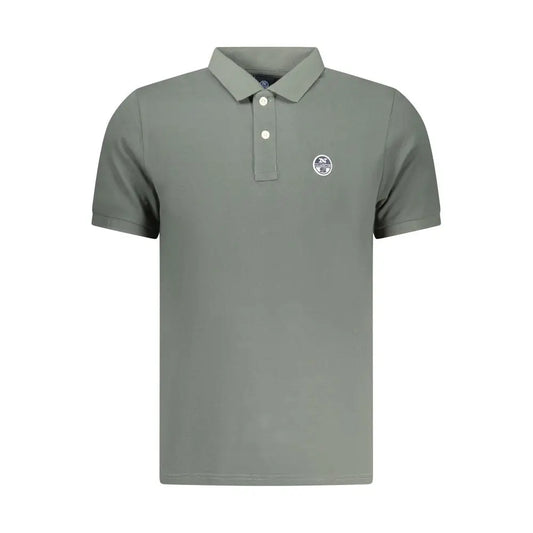 North sails verde cotton men polo shirt in olive green with classic collar