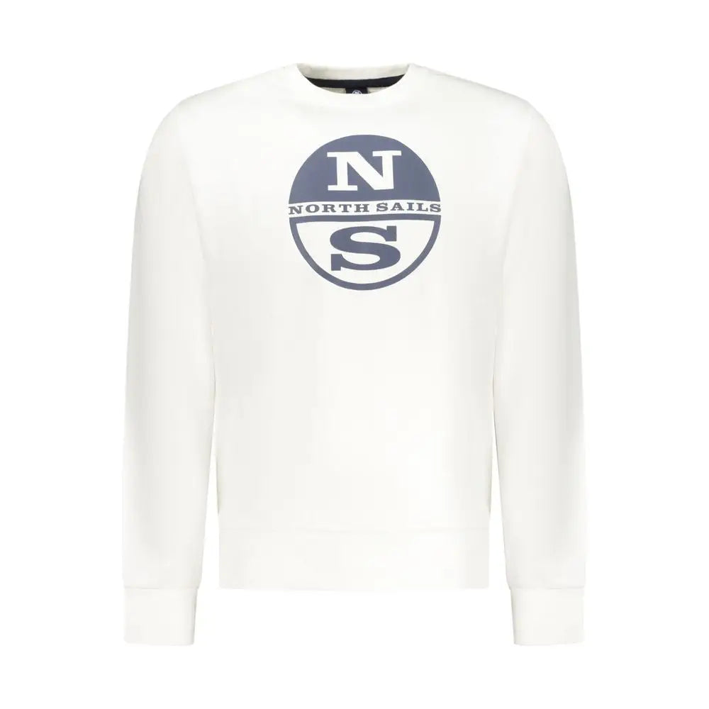 North sails hvide bomuldssweater med navy logo til mænd