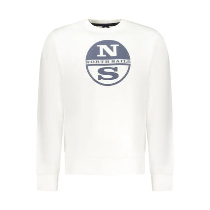North sails hvide bomuldssweater med navy logo til mænd