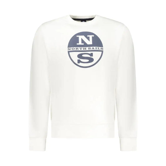 North sails hvide bomuldssweater med navy logo til mænd
