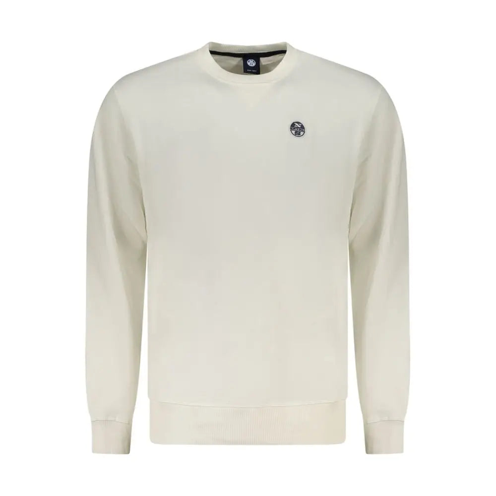 North sails white cotton sweatshirt i cremfarvet med sort logo