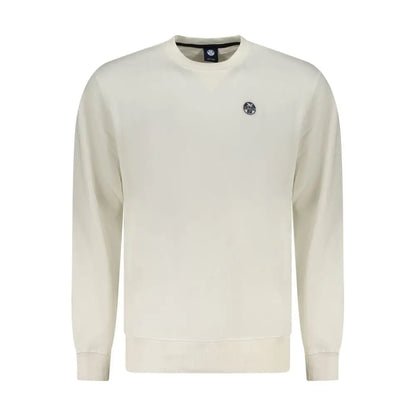North sails white cotton sweatshirt i cremfarvet med sort logo