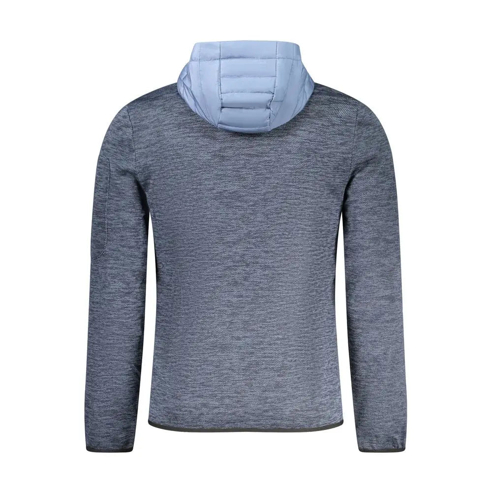 Grå hejret azzuro polyester herrejakke med lyseblå quiltet for