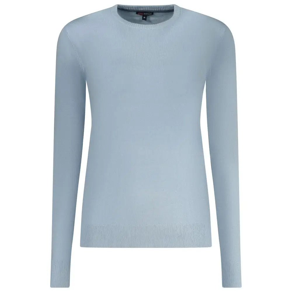 Blød lyseblå langærmet crewneck sweater i azzurro viscosa, 100% originale brands