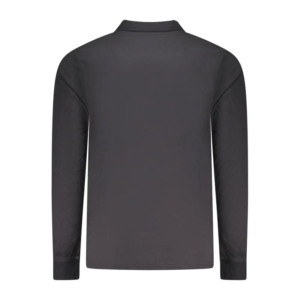 Mørk grå langærmet polo shirt i sort bomuld, Norway 1963 model