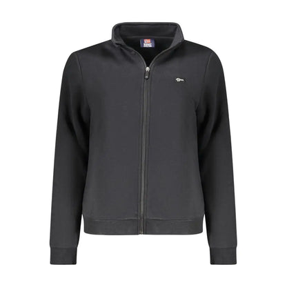 Sort sort jakke i sort bomuld med logo på brystet