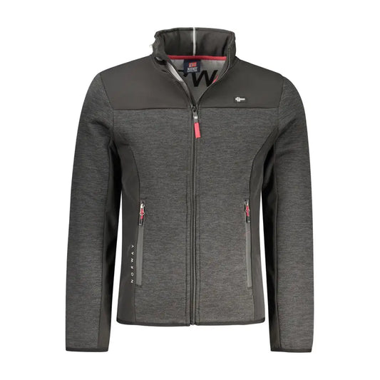 Mørk grå fleece jakke med pink lynlås og outlet mærkevarer rabat 30-70%