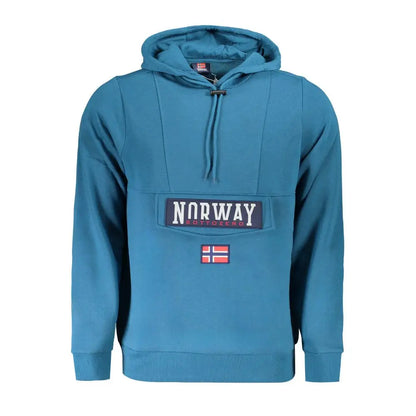 Teal Norway 1963 blu cotton herresweatshirt med flag og tekst