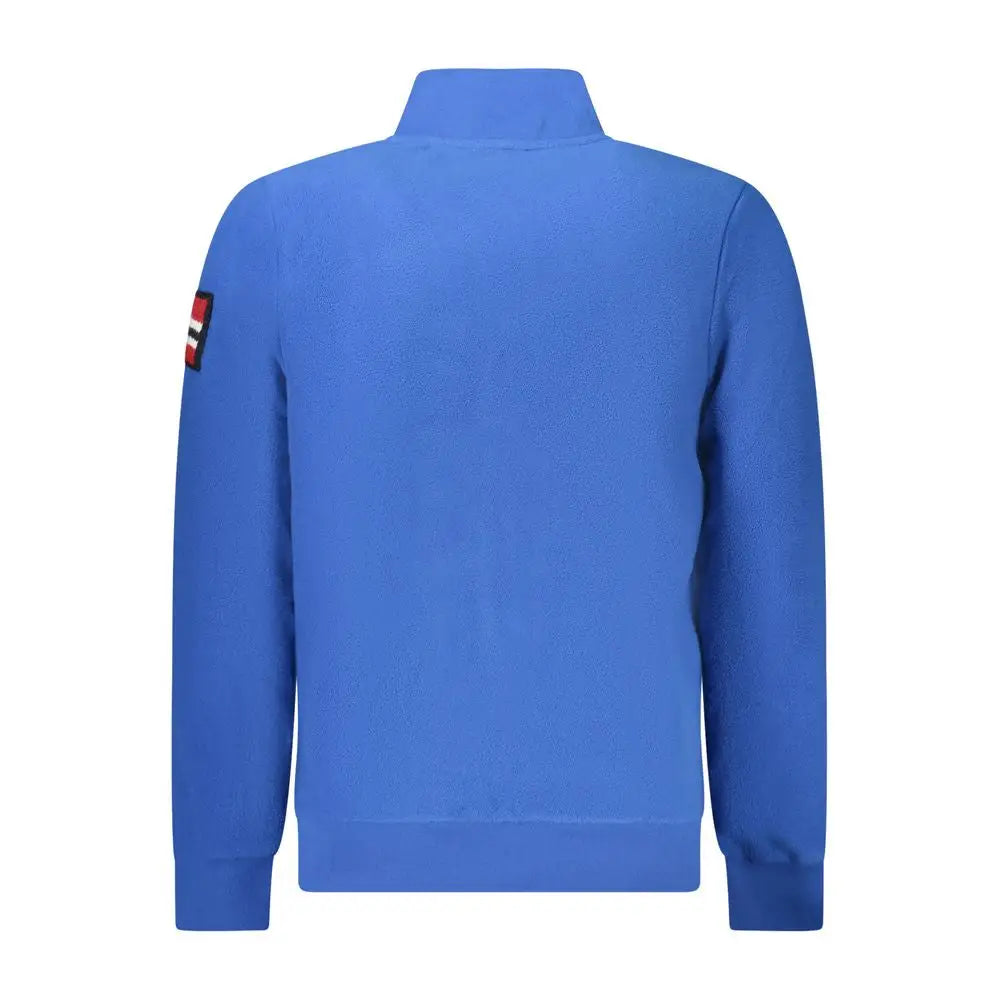 Blå polyester Norway 1963 herresweatshirt med rød-sort patch på ærmet