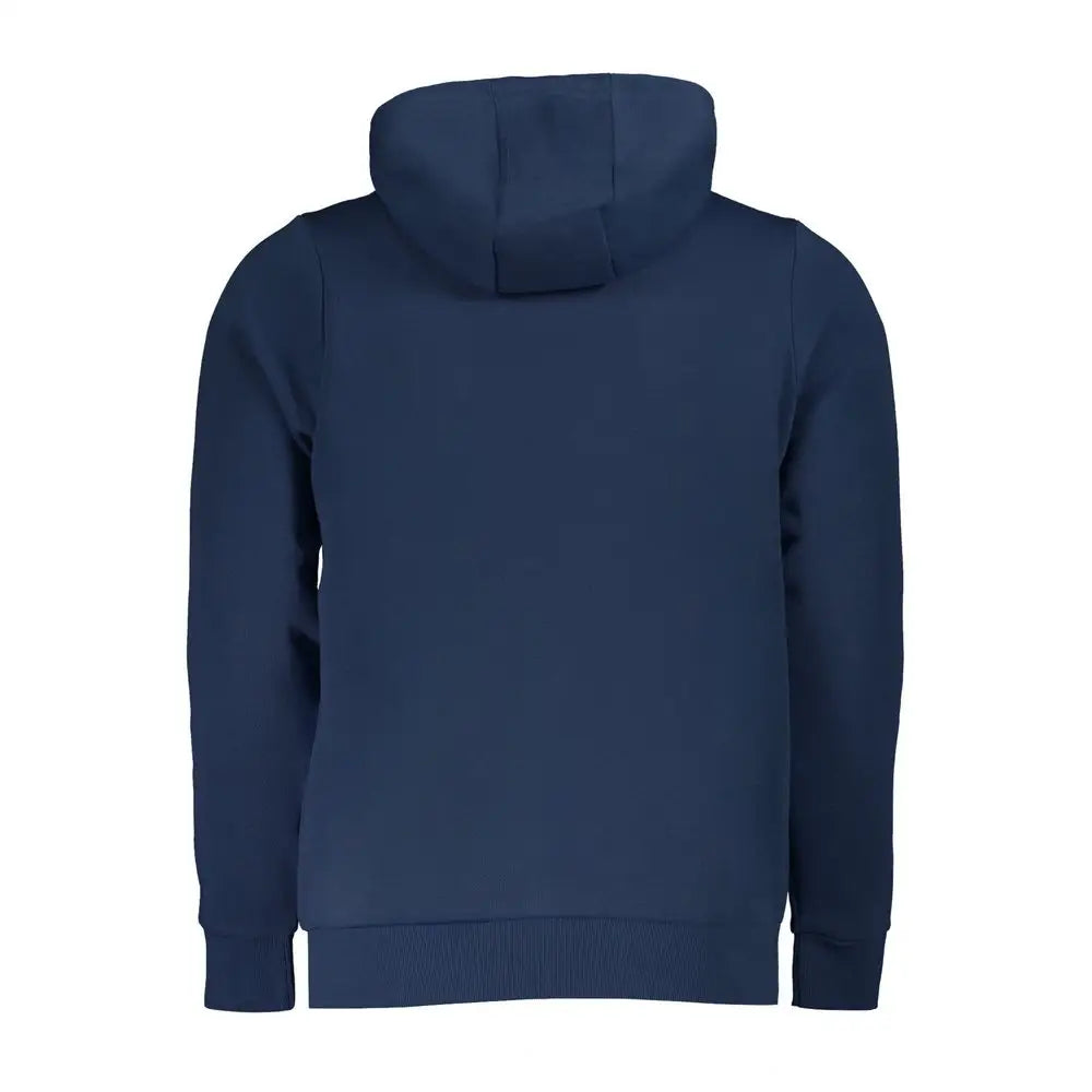 Navy blue hooded sweatshirt with ribbed cuffs and hem, Norway 1963s blå