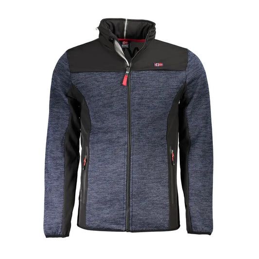 Blå polyester jakke med navy blå og sort design til mænd