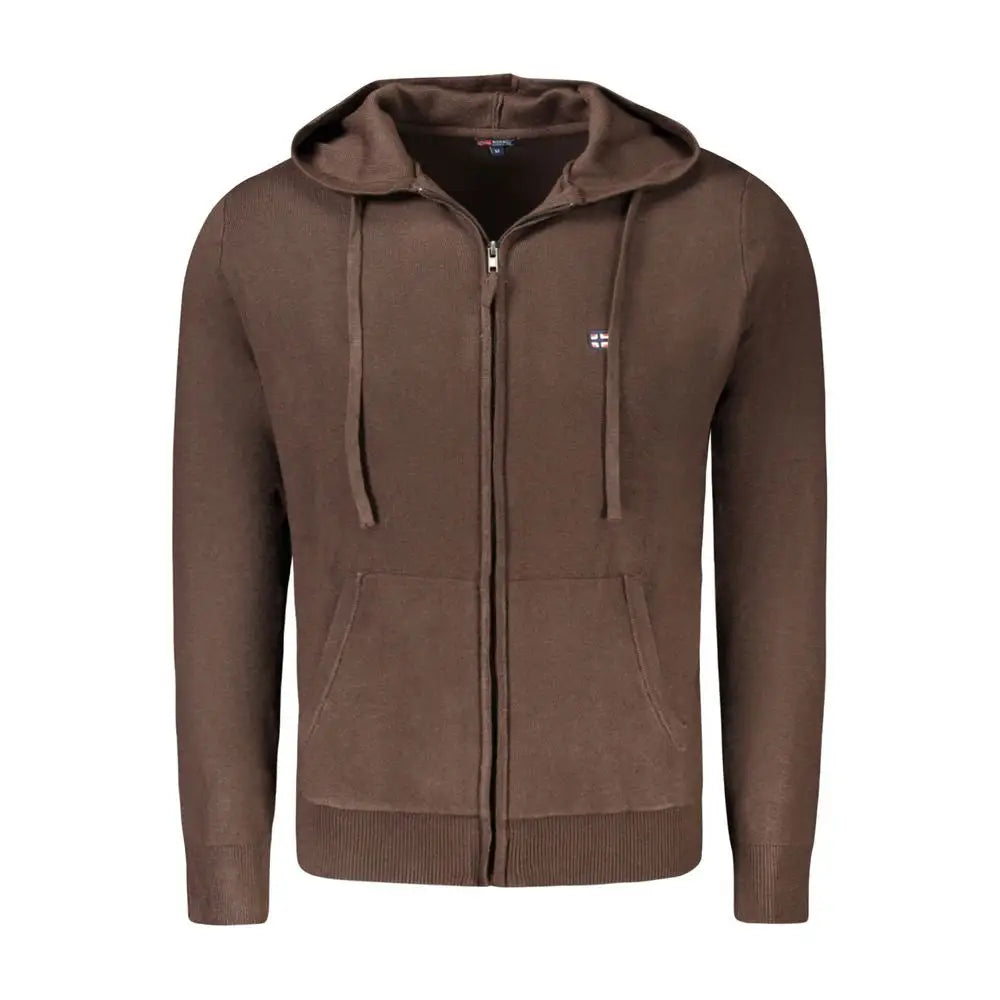 Brun polyamide cardigan med logo og snører, 100% originale brands