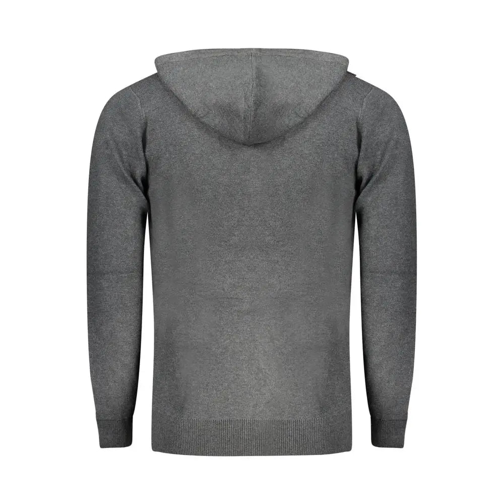 Grå hejret hetta sweatshirt i grigio poliammide, 100% originale brands