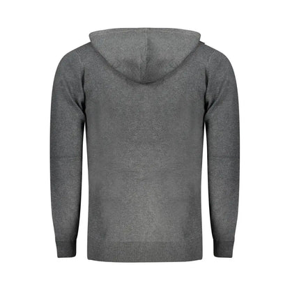 Grå hejret hetta sweatshirt i grigio poliammide, 100% originale brands