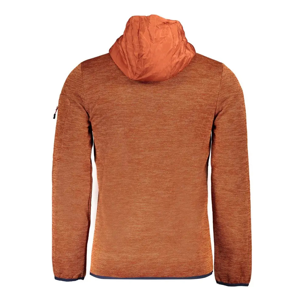 Norway 1963s marrone polyester jakke med orange tekstur og navy trim