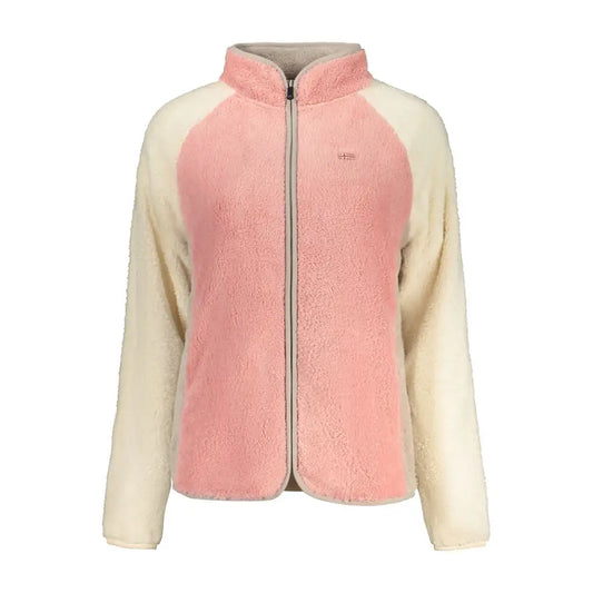 Cozy rosa polyester kvinders sweatshirt med pink front og creme ærmer
