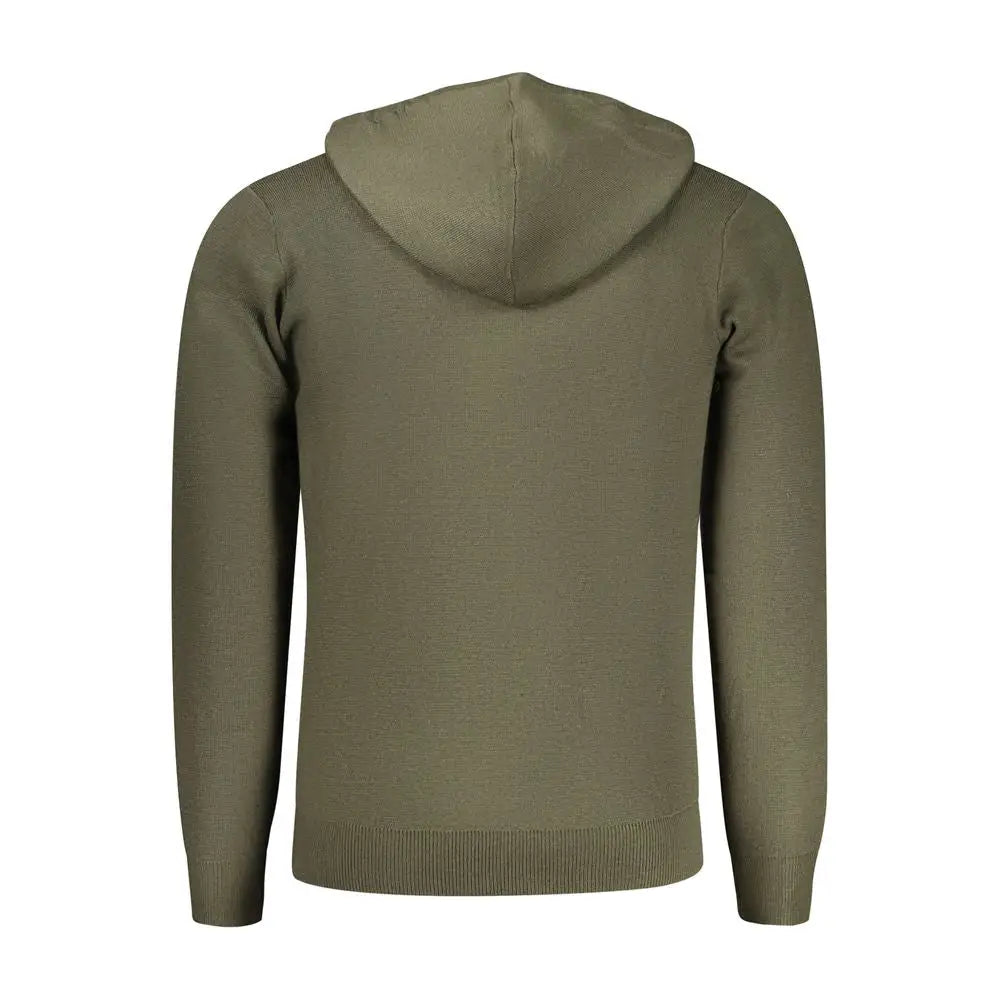 Grøn hooded knit sweater i verde poliammide fra 100% originale brands
