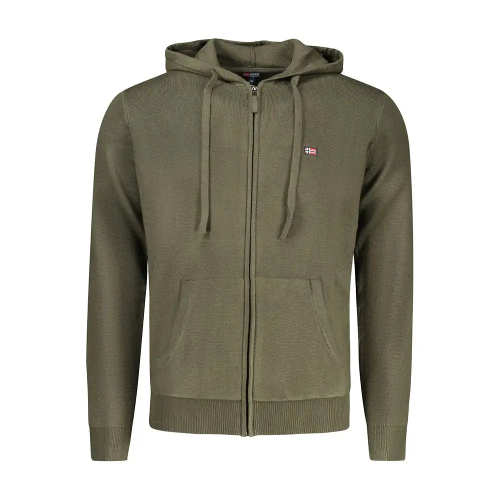 Olivengrøn Norway 1963 verde poliammide cardigan med flagpatch