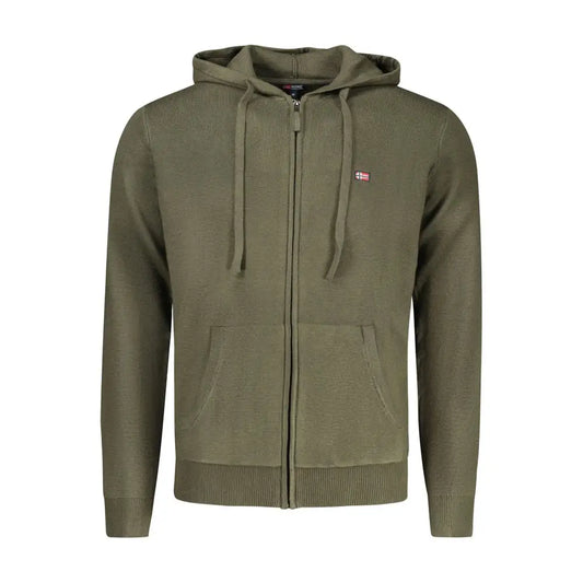 Olivengrøn Norway 1963 verde poliammide cardigan med flagpatch