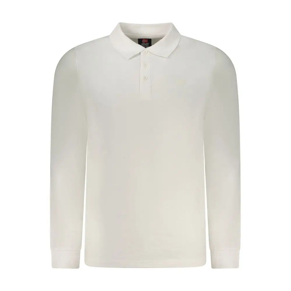 Klassisk hvid bomuldspolo til mænd, Norway 1963-model