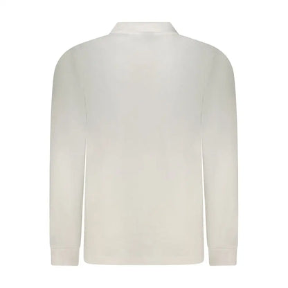 Hvid bomulds polo til mænd, Norway 1963, med krave og sømme