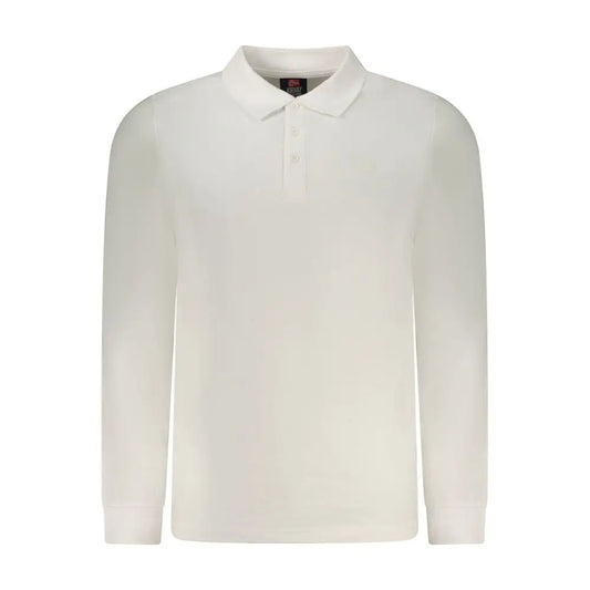 Crisp hvid bomuldspolo til mænd, Norway 1963-model med langærmet design