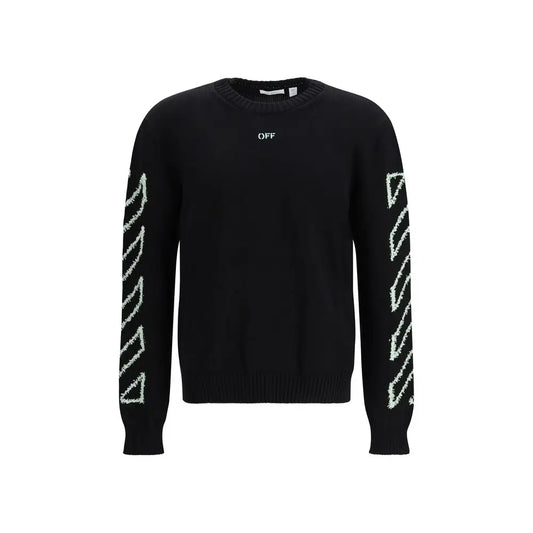 Sort Off-White sort sort sweatshirt i sort med diagonal striber