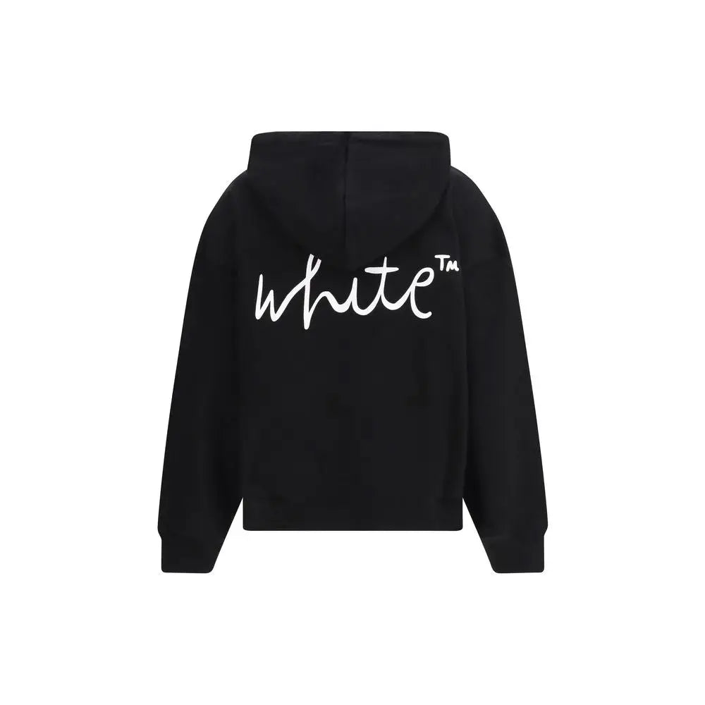 Off-White sorte bomuldssweatshirt med hvidt logo på ryggen