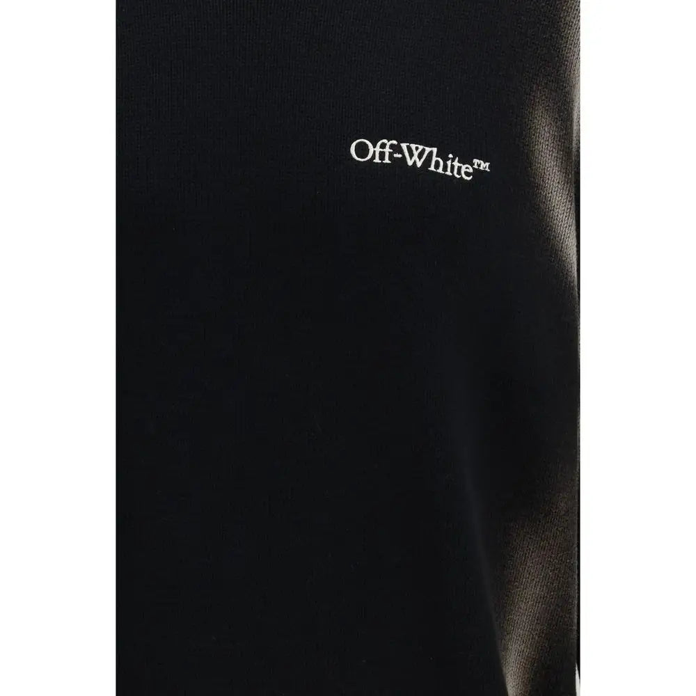 Off-White sort sort sweatshirt i sort bomuld med hvidt broderet logo