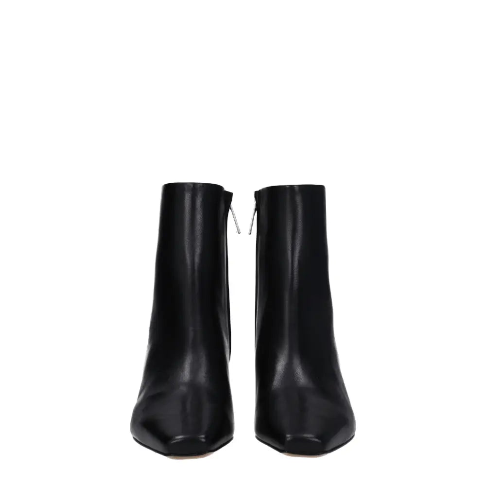 Off-White Black Leather Ankle Boots