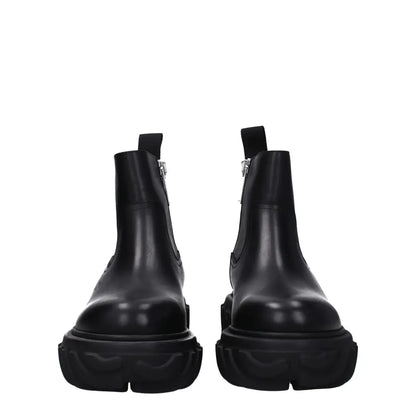 Off-White Black Leather Ankle Boots