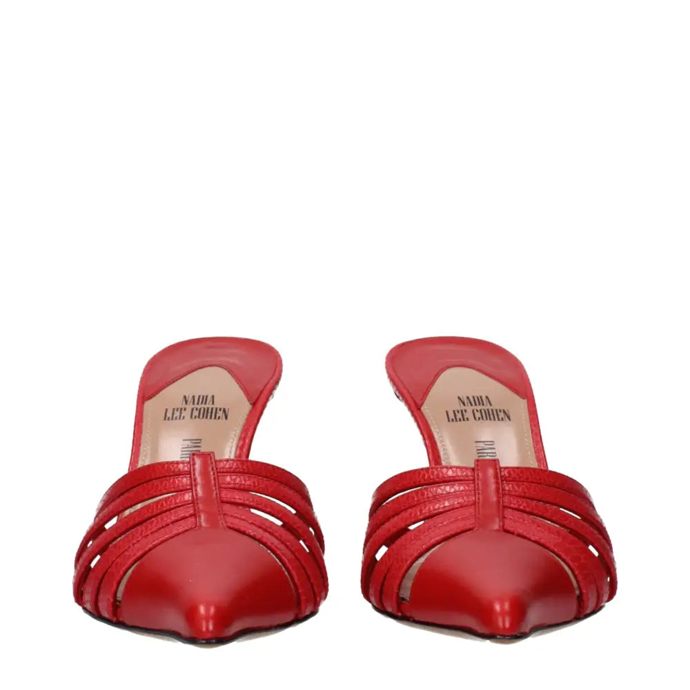Paris Texas Red Leather Stiletto Heels Sandals