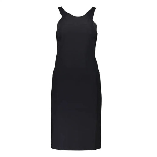 Patrizia Pepe black elastane dress med ærmeløs midi og sideudskæringer