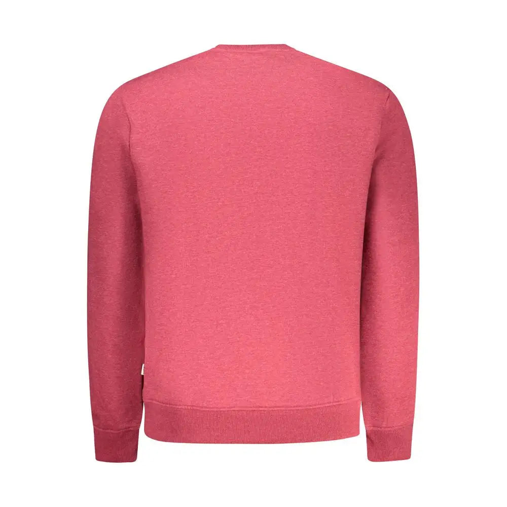Pepe jeans rosso cotton sweatshirt i blød pink heathered bomuld med ribkant