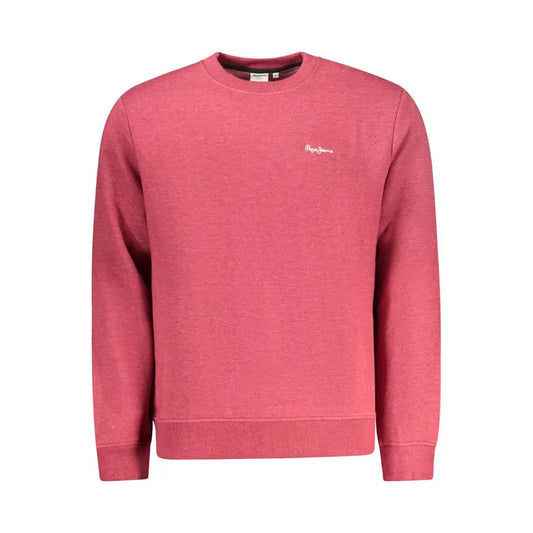 Pepe jeans rosso cotton men sweatshirt i pink heathered bomuld med hvid logo