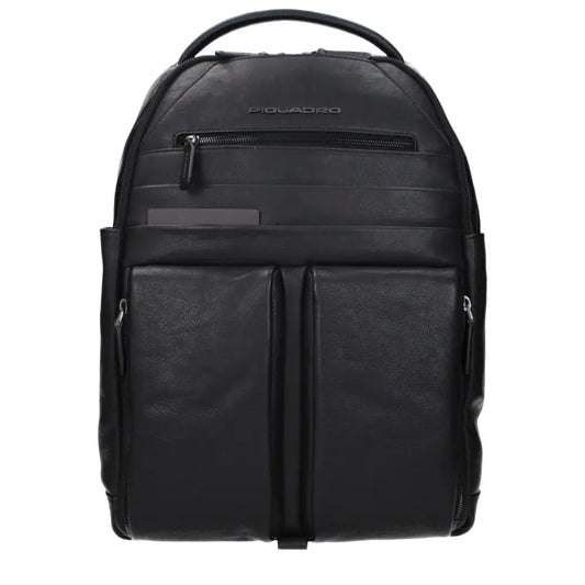 Piquadro Black Leather Backpacks