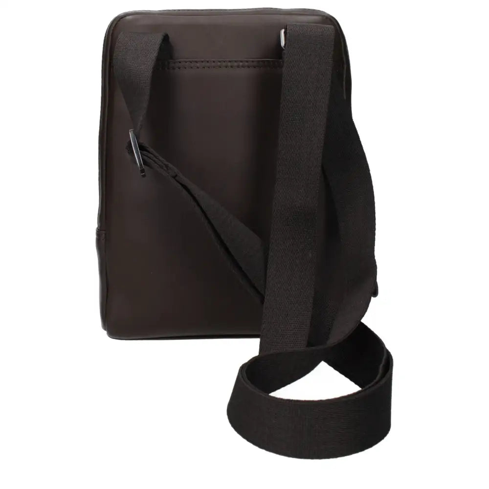 Piquadro brun læder crossbody taske, outlet mærkevarer, spar 30-70%