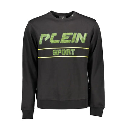 Plein Sport sort sort black bomuldssweater med neonlogo