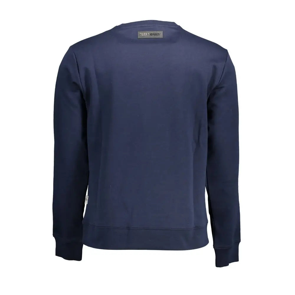 Navy blue Plein Sport cotton crewneck sweater med mærketag