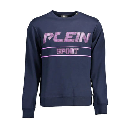 Navy blå Plein Sport bomuldssweater med pink og hvid grafik