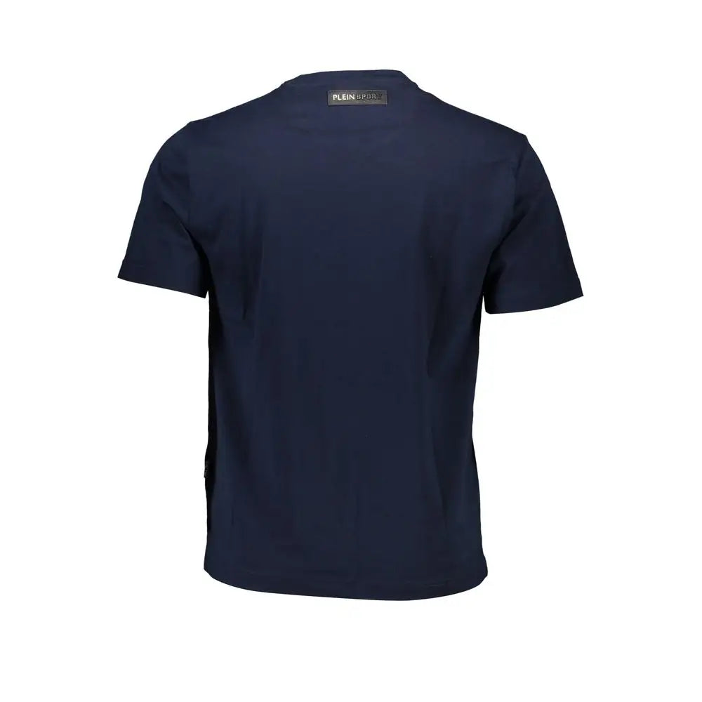 Navy blue Plein Sport bomuld herret-shirt med kortærmet design