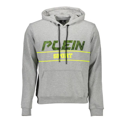 Plein Sport Gray Cotton Men Hooded Sweatshirt - Sweatshirts
