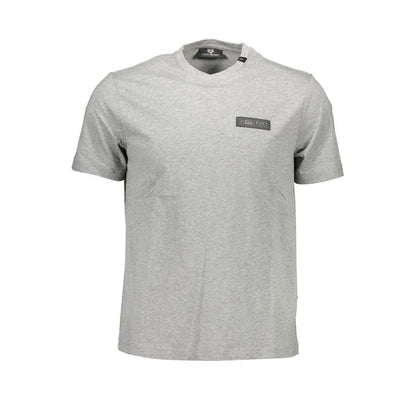 Plein Sport grå bomuld herret-shirt med ensport-logo