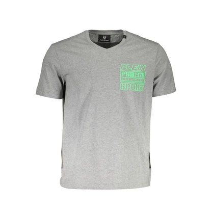 Plein Sport Gray Cotton Men T-Shirt - T-shirts